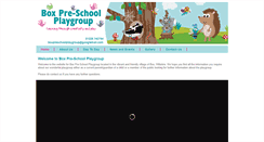 Desktop Screenshot of boxpre-schoolplaygroup.co.uk